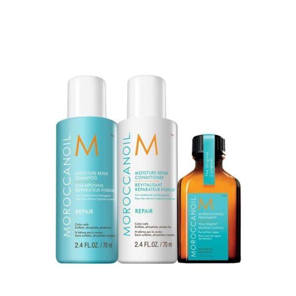 [-] Moroccanoil - Hair Care Set - Shampoo 70ml + Conditioner 70ml + Oil 15ml